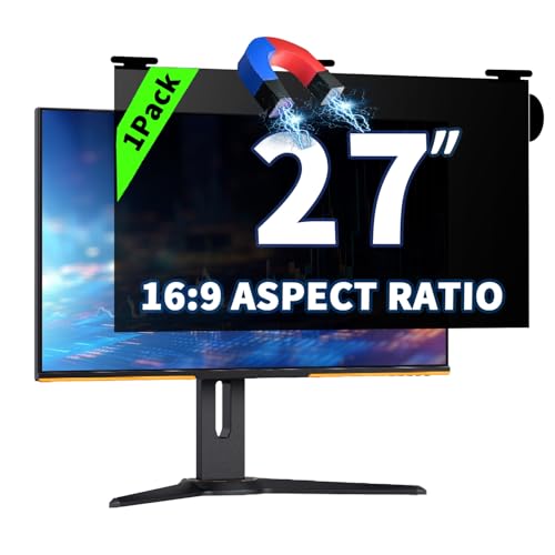27'' Magnetic Hanging Computer Privacy Screen for 16:9 Widescreen Monitor - color: 1 Pack Magnetic Hanging 27 Inch for 16:9