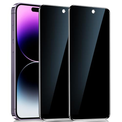 YMHML 2 Pack for iPhone 14 Pro Privacy Screen Protector Tempered Glass, Anti Spy Privacy Screen for iPhone 14 Pro Accessories, Case Friendly Private Film - size: iPhone 14 Pro-6.1 Inch
