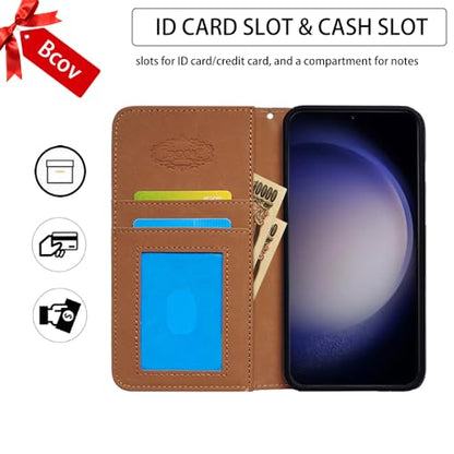 Bcov Case for Galaxy S26,Blue Butterfly Flowers Rose Leather Flip Phone Case Wallet Cover with Card Slot Holder Kickstand Case for Samsung Galaxy S26 - color: Blue Butterfly Flowers Rose