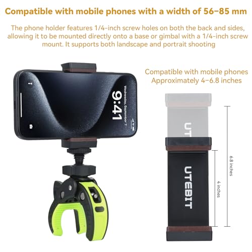 UTEBIT Super Clamp Camera Mount Kit for Gopro, with 1/4'' Screw Head - color: Black + Green