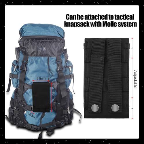 Weewooday 2 Pcs Molle Phone Pouches, 1000d Nylon Universal Tactical Cell Phone, EDC Pouch Holsters Army Holders for Men Belt, Black
