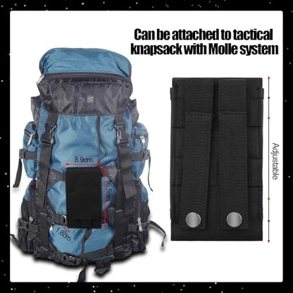 Weewooday 2 Pcs Molle Phone Pouches, 1000d Nylon Universal Tactical Cell Phone, EDC Pouch Holsters Army Holders for Men Belt, Black