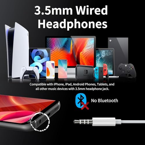 Earbuds Wired [Clear Call], [MFi Certified] 3.5mm Headphones with Microphone Volume Control HiFi Stereo Ear Buds for iPhone/iPad/Kindle/Weather Radio [6Pack]