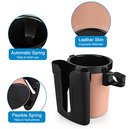 Accmor 3-in-1 Bike Cup Holder with Cell Phone Keys Holder, Bike Water Bottle Holders, Universal Bar Drink Cup Can Holder for Bicycles, Motorcycles, Scooters, Black Beige - color: Black Beige