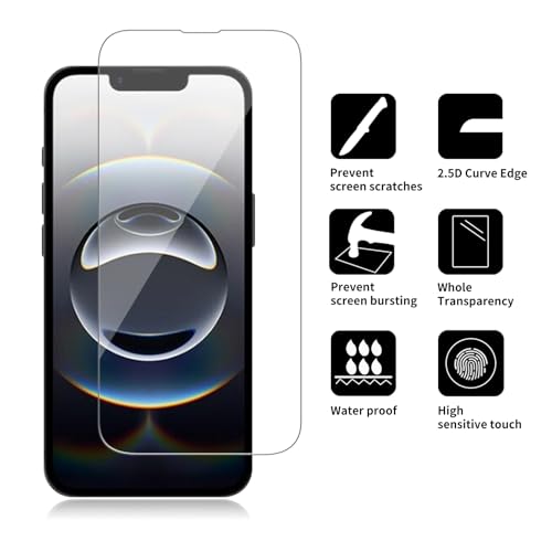 4 Pack Glass Screen Protector Compatible for iPhone 16e / 14/13 / 13 Pro [6.1 Inch] [9H Hardness]-HD Screen Tempered Glass, Scratch Resistant,Easy Install [Case Friendly] - size: iPhone 16e / 14/13 / 13 Pro