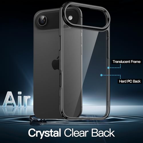 JETech Case for iPhone Air, Anti-Yellowing, Black | Shockproof Protection, Scratch Resistant Hard PC Back, Durable Transparent TPU Bumper - color: Black, size: iPhone Air