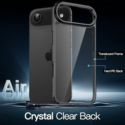 JETech Case for iPhone Air, Anti-Yellowing, Black | Shockproof Protection, Scratch Resistant Hard PC Back, Durable Transparent TPU Bumper - color: Black, size: iPhone Air
