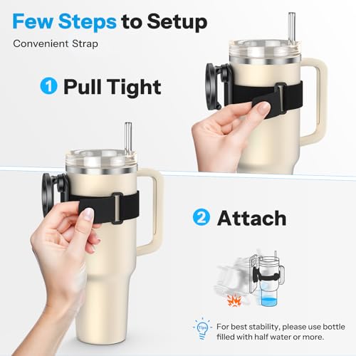 OMOTON Magnetic Phone Holder for Magsafe, 360° Rotation with 2 Straps, Strong Magnets Compatible with 30oz Stanley 16-64 oz Bottle, Gym Equipment, Steering Wheel & Stroller