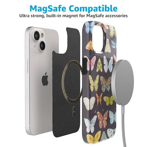 Casely iPhone 15 Plus Case | Midnight Monarch | Jenna Palek x Casely | Compatible with MagSafe | Classic Ultra Slim Design - color: Midnight Monarch | Jenna Palek x Casely