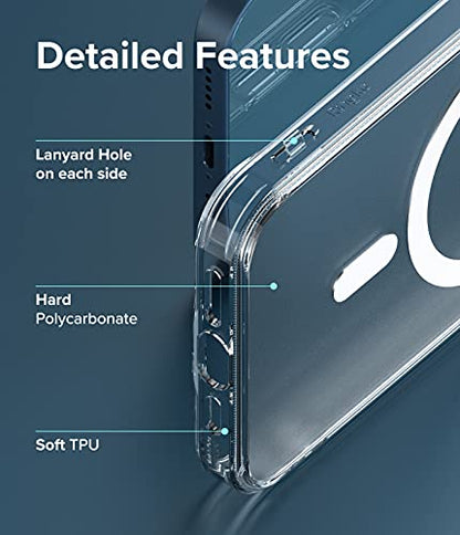 Ringke for iPhone 13 Case [Fusion Magnetic Matte Clear] | Compatible with MagSafe, Oil & Dirt Resistant, Anti-Fingerprint Technology Prevents Oily Smudges, Feels Velvety Soft - size: iPhone 13