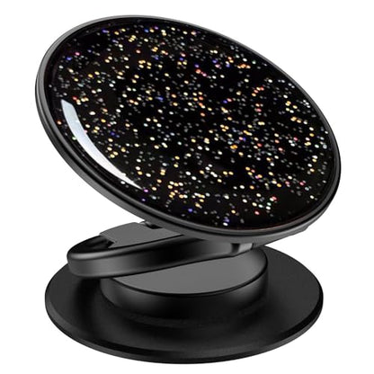 Phone Grip Holder, Phone Ring Holder Finger Kickstand, Adjustable Metal Cell Phone Rings Gripper Stand Work with Magnetic Car Mount for iPhone Samsung &Other Phones - Sky Black - color: Sky Sparkle Black