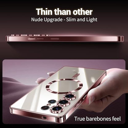 Hurgoer for Samsung Galaxy S22 Ultra Case.Soft TPU Electroplated Frame Cover with Clear Back.Drop Tested Protective Full Body Case.Thin Light Slim【Not Magsafe】 (Rose Gold, S22 Ultra) - color: Rose Gold, size: S22 Ultra