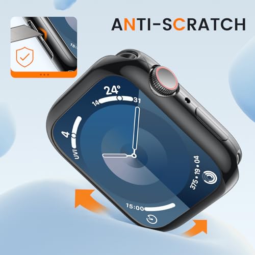 [2 Pack] Bumper Case for Apple Watch Series 9/8/7 41mm, Black - color: Black+Black, size: 41 mm Series 9/8/7