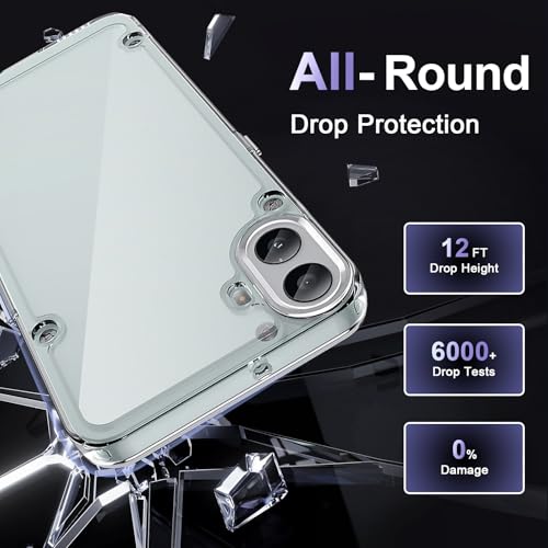 Case for Nothing CMF Phone 1, Military Grade Drop Protection Phone Case, Yellowing Resistant, Anti-Scratch Hard PC Back, Shockproof Hard Ultra-Thin Protective Cover, Clear - size: Nothing CMF Phone 1