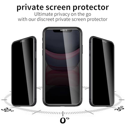 3 Pack Privacy Screen Protector for iPhone 11/ iPhone Xr 9H Hardness Double Shatterproof Anti-Spy Tempered Glass Film, Easy Installation, Case-Friendly - size: iPhone 11/ iPhone Xr