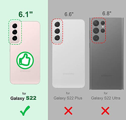 Shields Up for Samsung Galaxy S22 Case, Galaxy S22 Case, Minimalist Wallet Case with Card Holder and Ring Kickstand/Stand, [Drop Protection] Slim Protective Shockproof Cover for Samsung S22 - Clear | Minimalist Wallet Case, 3 Card Slots, 360° Rotation Rin