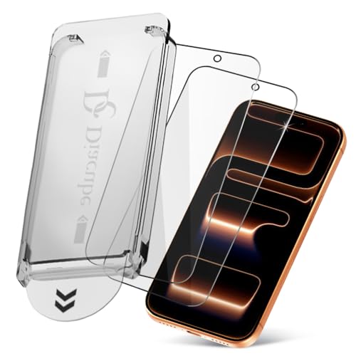 2 PACK Premium Glass Screen Protector Compatible with iPhone 17 Pro with [Easy Auto Dust Removal Installation Kit & Bubble Free] 3D Edge Full Coverage, 9H Hardness, Scratch Resistance,Fingerprint Resistant, Ultra HD Clear - size: iPhone 17 Pro