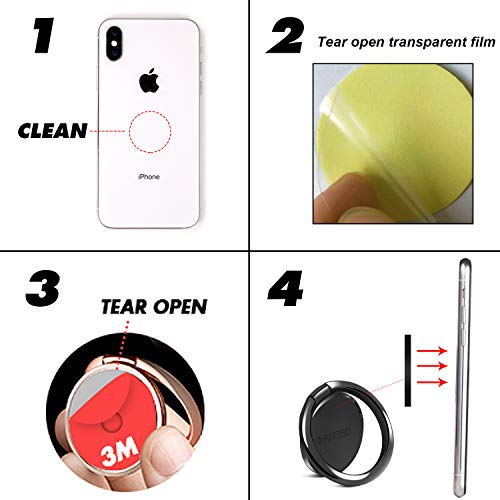 Finger Ring Stands Set,4 Pcs Universal Thin 360° Rotation Phone Rings - color: 4 Pack Finger Ring Stand