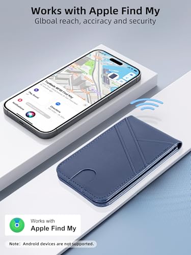 for Magsafe Wallet Stand Tracker (iOS Only) Magnetic Card Holder Finder - color: Blue Find My