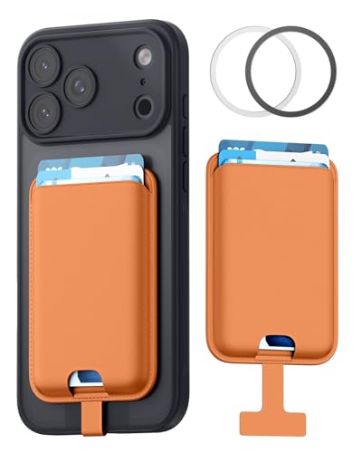 FlyReal for MagSafe Wallet, with Anti-Loss Lanyard, Orange - color: Orange
