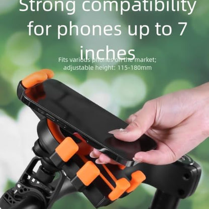FABULETTA Shockproof Bike Phone Mount with Air Cushion Vibration Dampener, Eight Claw Anti Shake Grip, 360 Degree Rotating Phone Stand for Motorcycle Handlebar(Black White) - color: Black White