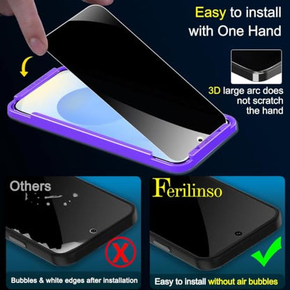 Ferilinso 3 Pack Privacy Screen Protector for Samsung Galaxy S25 Plus - size: Samsung Galaxy S25 Plus 6.7 INCH