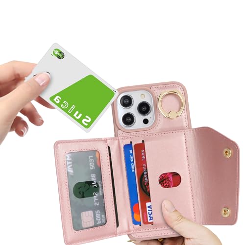 Lipvina Crossbody Wallet Case for iPhone 13 Pro,Rose Gold - color: 06-Rose Gold, size: iPhone 13 Pro 6.1"