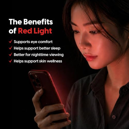 2-Pack Red Light Converter Screen Protector for iPhone 17 Pro, Quantum Dot Technology Converts Blue Light to Red Light for Better Sleep & Eye Comfort, 9H Tempered Glass with Easy-Install Frame - size: iPhone 17 Pro