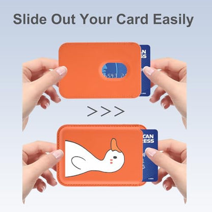 for Magsafe Card Holder | Kawaii Duck Leather Magnetic Wallet - color: Duck A