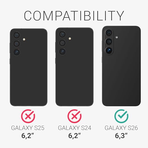 kalibri Aramid Fiber Case Compatible with Samsung Galaxy S26 - Case Super Slim Strong Protective Phone Cover - Black Matte - size: Galaxy S26