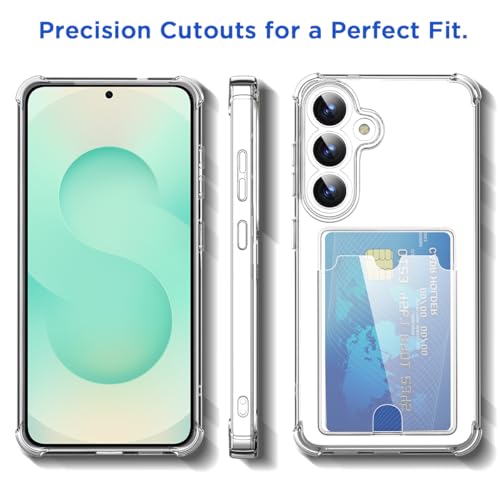 AICase for Samsung Galaxy S26 Plus Case with Card Holder Clear, Slim Thin Lightweight Transparent Wallet TPU Protective Phone Case with Credit Card Slot - color: Card Holder, size: S26 PLUS