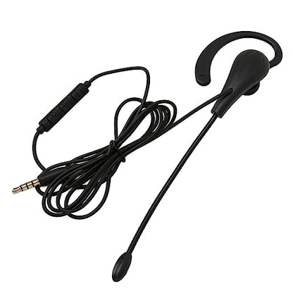 aqxreight Single Ear Headset with Microphone Wired Office Earpiece Noise Cancelling Monaural Headset for Call Center Phone Computer - size: 3.5mm