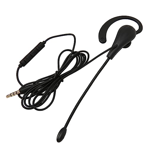 Single Ear Headset with Microphone, Wired Noise Cancelling Monaural Office Headset, Lightweight Call Center Earpiece for PC Phone Laptop, Durable Corded Design for Customer Service (3.5mm) - size: 3.5mm