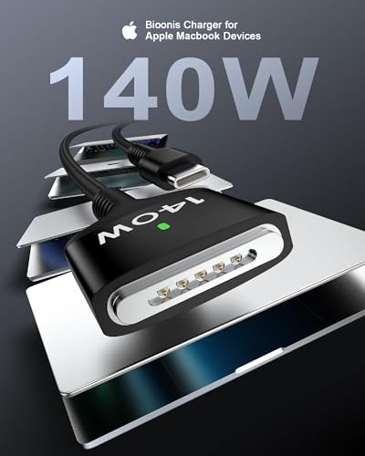 140W MagSafe 3 Cable 6.6ft for MacBook Pro (16/14, M5 M4 M3) & MacBook Air - color: Black