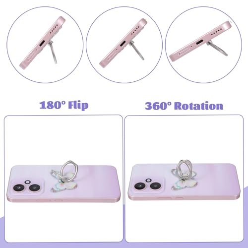 Butterfly Cell Phone Ring Holder 5pcs Finger Ring with Adjustable Knob Loop