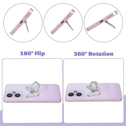 Butterfly Cell Phone Ring Holder 5pcs Finger Ring with Adjustable Knob Loop