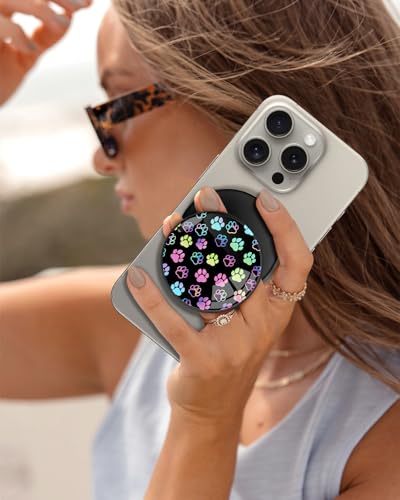 Magnetic Phone Grip, Cute Finger Grip Phone Stand, Dog Paw - color: Dog Paw