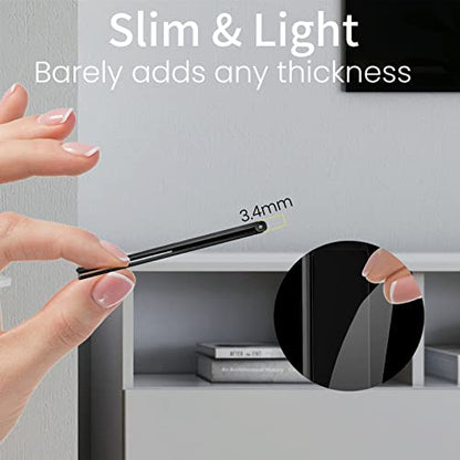 Mini Phone Kickstand, Folding Invisible Portable Metal Cell Phone Stand Holder for Desk, Compatible with iPhone, Samsung and All Cellphones, Black - color: Black