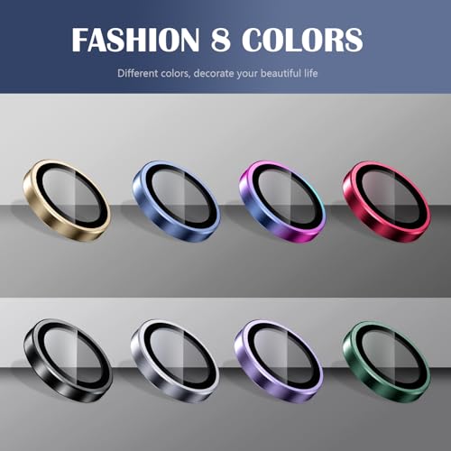 Compatible with iphone 17 Camera Lens Protector [1 Set ], Individual Lens Protectors, Scratch-Resistant Ultra-Thin Tempered Glass with Aluminum Edging, for Apple iphone17 Phone 6.3 inch (Blue)