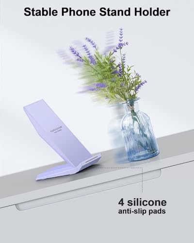 NANAMI Fast Wireless Charger 2 Pack, Desktop Wireless Charging Stand - color: White/Purple