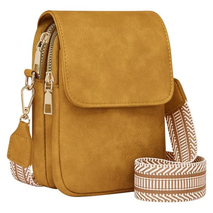 Fashion Small Crossbody Bags for Women Trendy Designer Cell Phone Purses | Adjustable Straps,with Card Holder,Detachable Wristlet Strap,small Cross Body Bag for Woman,Mini Bags,Travel Purse,Work,Gym - color: Yellow