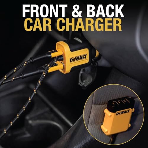 DEWALT Heavy Duty 72W 5 Port USB Car Charger Multiport, iPhone 17 Multi USB