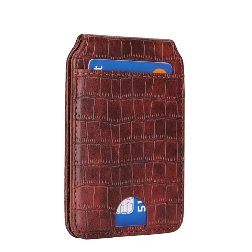 Ｈａｖａｙａ Leather Wallet Case for iPhone 16 - Espresso Brown | Crocodile-textured leather, detachable wallet, 5-card slots & kickstand, MagSafe 15W fast charge, raised bezels - color: Espresso Brown