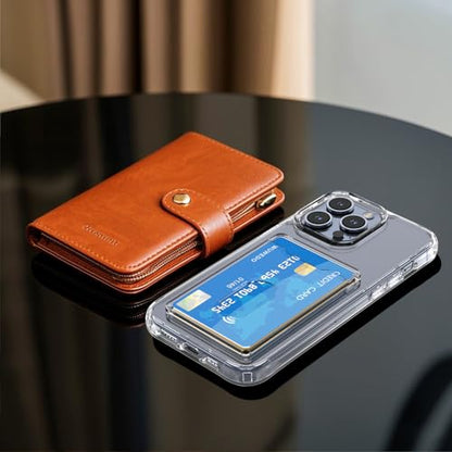 for iPhone 15 Pro Max Clear Wallet Case with RFID Blocking Card, Up to 3 Cards, Hybrid Protective Case with Card Holder, TPU + PC, Anti-Yellowing, 6.7" 2023 - color: RFID BC Clear, size: iPhone 15 Pro Max