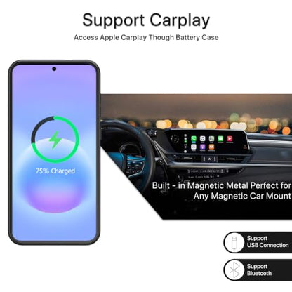 Battery Case for Galaxy A57,Upgraded 12000mAh High Capacity Rechargeable Portable Protective Extended Charger Case Wireless Charging Compatible with Galaxy A57(6.7inch) Charging Case & Carplay (Black) - size: Galaxy A57