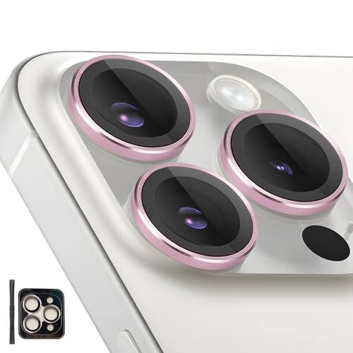 Camera Lens Protector for iPhone 15 Pro/15 Pro Max, Pink - color: Pink