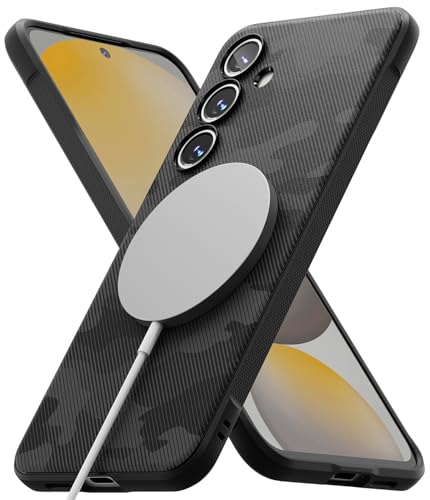 Ringke Onyx [Compatible with MagSafe] Compatible with Samsung Galaxy S24 FE Case, Anti-Fingerprint Technology Prevents Oily Smudges Enhanced Grip Precise Cutouts for Camera - Magnetic Camo Black - color: Magnetic Camo Black, size: Galaxy S24 FE