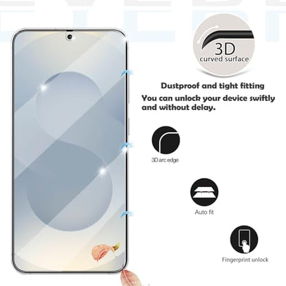 Galaxy S25 Tempered Glass Screen & Lens Protector 2+2 Pack HD Clear | [Ultrasonic Fingerprint Unlock] [Case Friendly] [Bubble-Free] - size: Galaxy S25