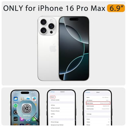 for iPhone 16 Pro Max Case Tortoise Shell Cute Design | [Military Grade Protection], 8FT Drop Resistant Shockproof Heavy Duty Phone Case Cover Women Men for iPhone 16 Pro Max 6.9” - size: iPhone 16 Pro Max
