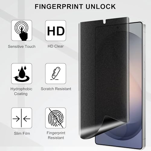 [2 Pack] Galaxy S26 Ultra Screen Protector, Matte Privacy Flexible TPU Film Case Friendly Anti Spy Matte Finish Surface [Support in-Screen Unlock] for Samsung Galaxy S26 Ultra 5G
